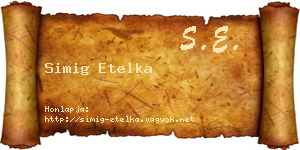 Simig Etelka névjegykártya